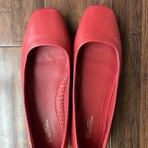 Brooks Brothers Leather Flats Red Classic Size 9 Square Toe -Gently Used Shoes